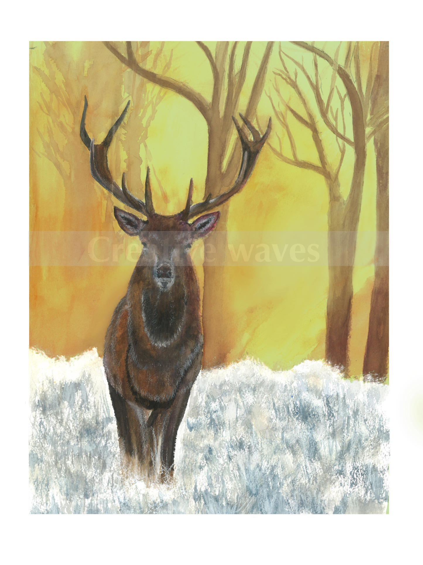 Majestic elk in the woods captures the power and grace of this being.